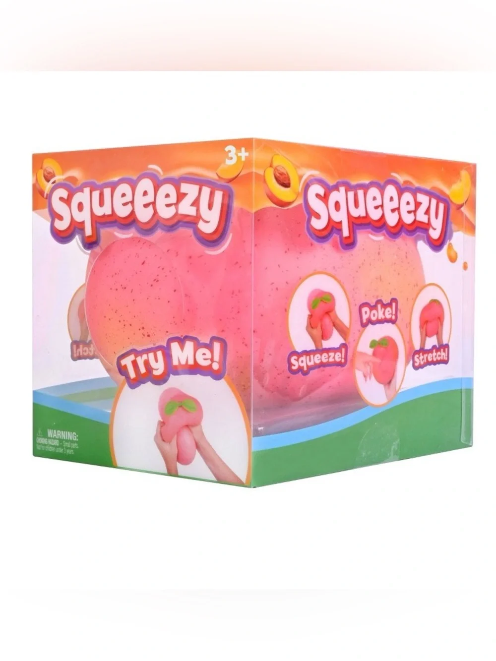 🍑AUTHENTIC Sunny Days Squeeezy Peach Jumbo Squishy Sensory Fidget Toy VIRAL HTF